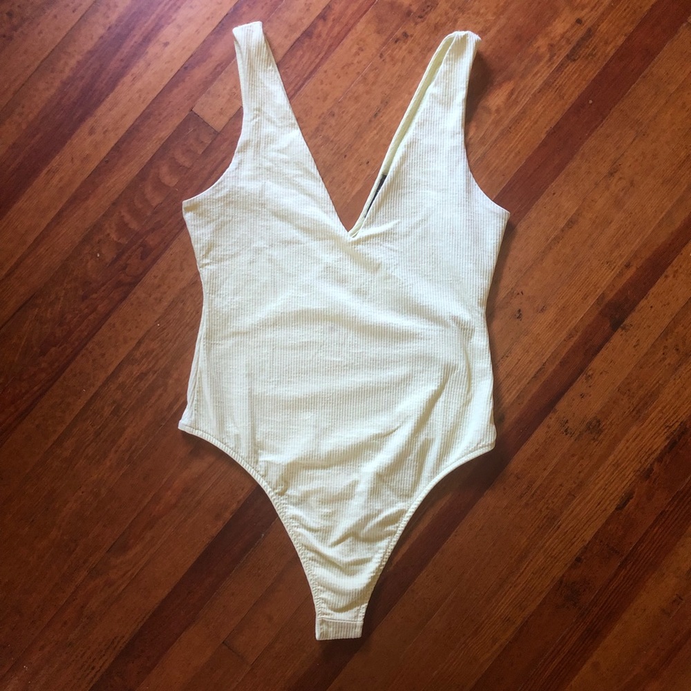 Ribbed Yellow Bodysuit